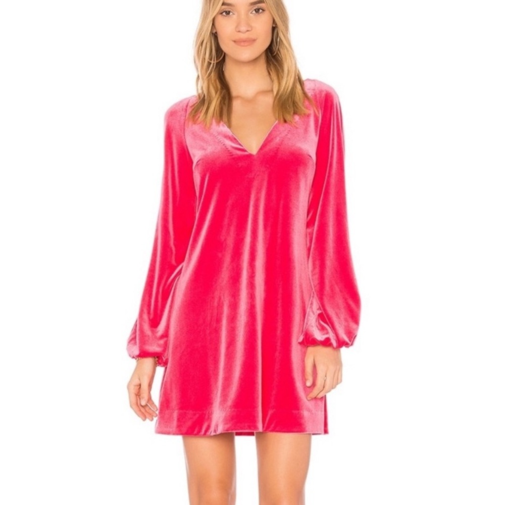 Free People Misha Mini Velvet Dress in Pink XS